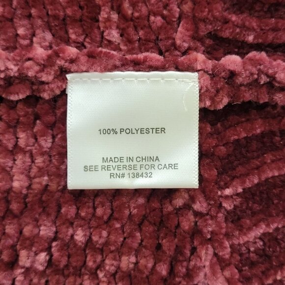 ModCloth Chenille Cardigan Size XS Open Dropped Shoulder Oversized Burgundy - Picture 5 of 9